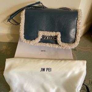 JW PEI Blue and Cream Crossbody Bag